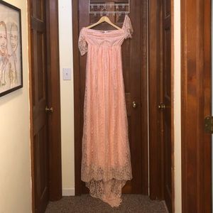 Blush pink maternity dress